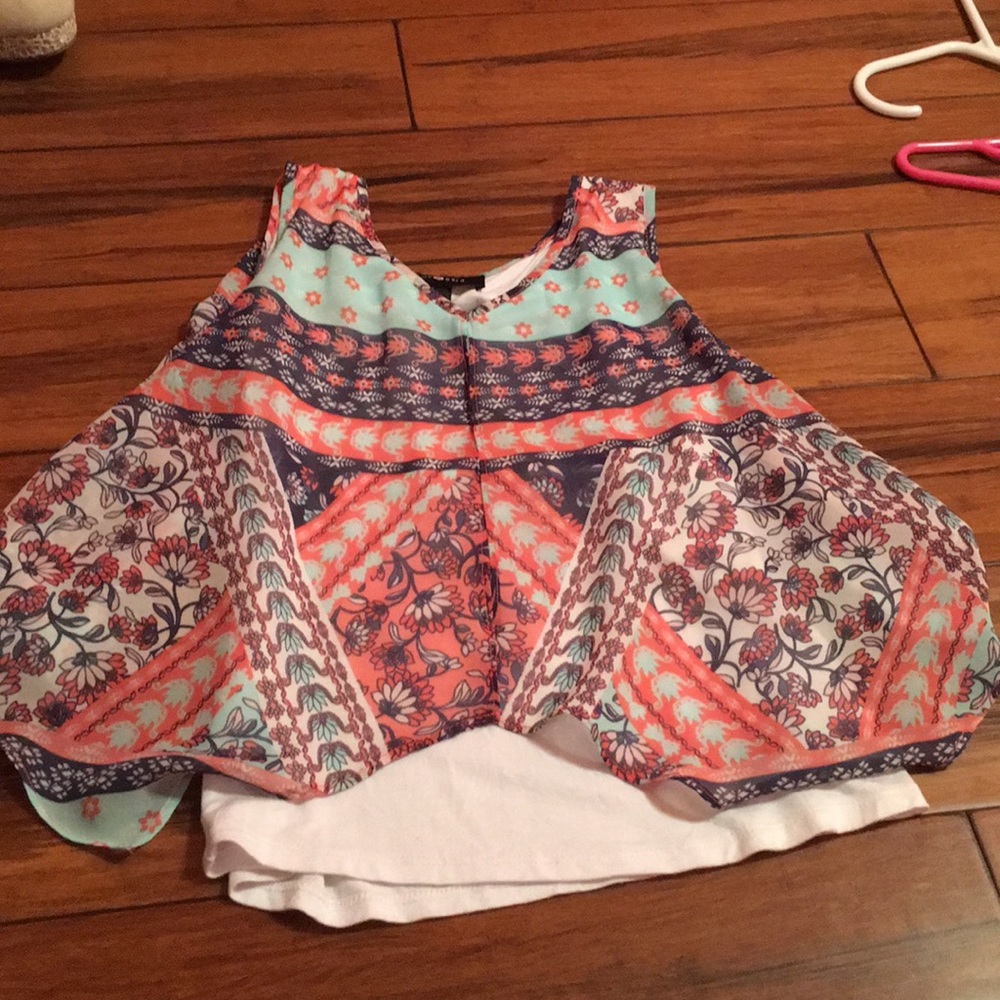 Colorful floral design tank top